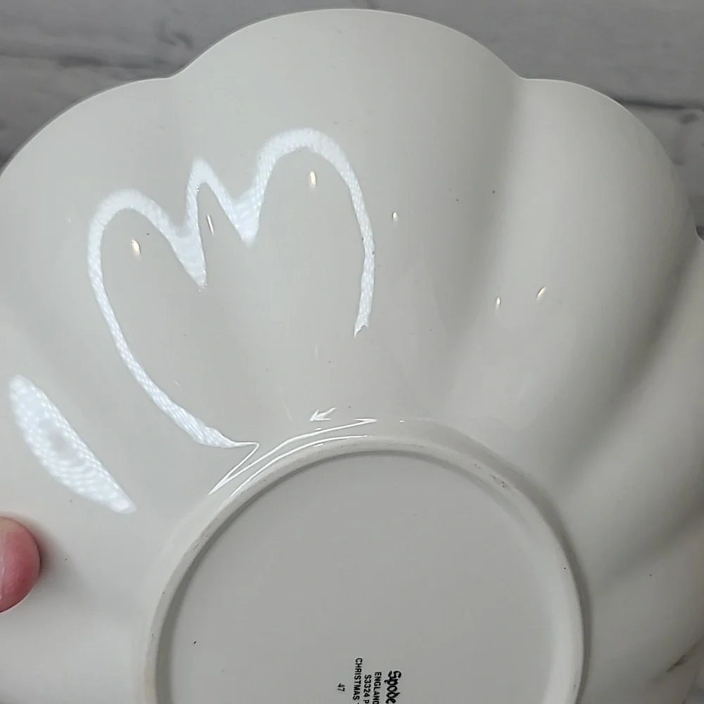 Spode Christmas Tree Mint Vintage Collector Medium Scallop/Fluted Oval Platter
